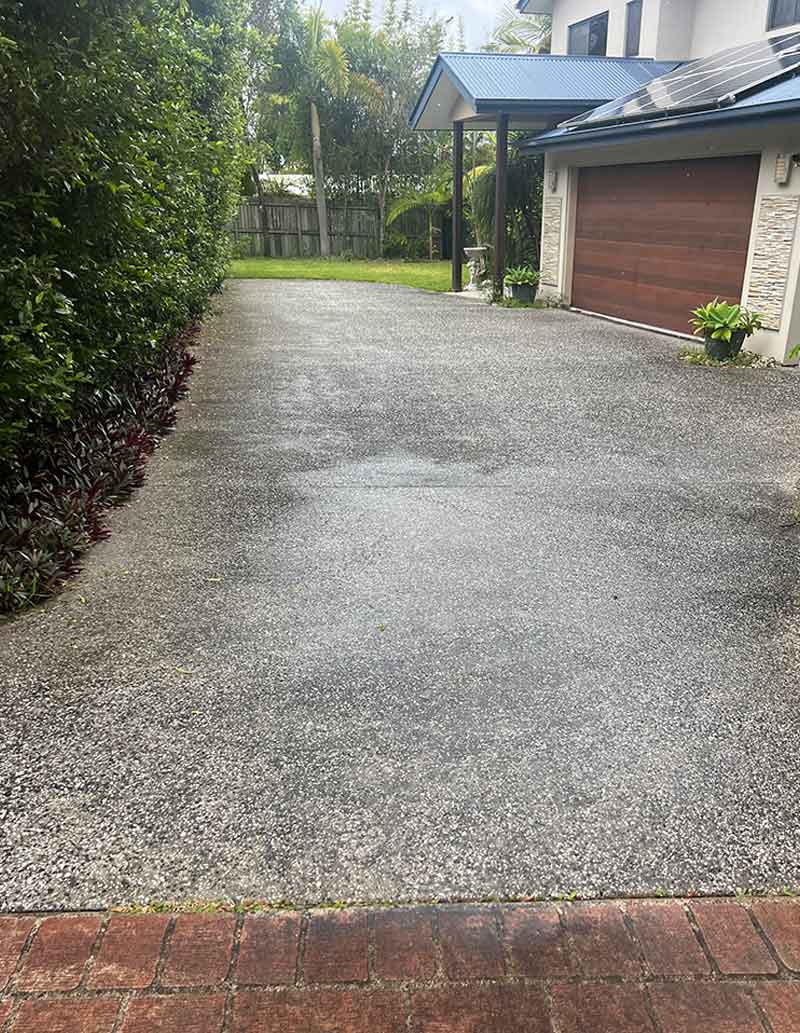 Before driveway pressure cleaning